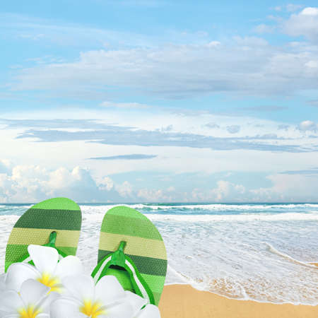 Tropical beach in the morningの写真素材