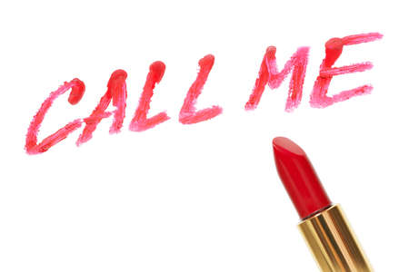 Call me concept. Isolated on white background.の写真素材