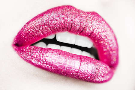 Seductive lips macroの写真素材