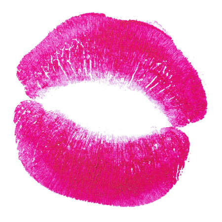 Lipstick kiss. Isolated on white.の写真素材