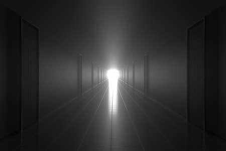 Scary dark misty corridor. Afterlife concept.の写真素材