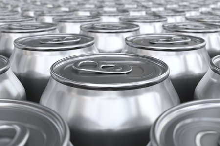 3D render of soda cansの写真素材