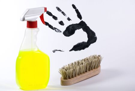 solvent and brush to cleanの写真素材