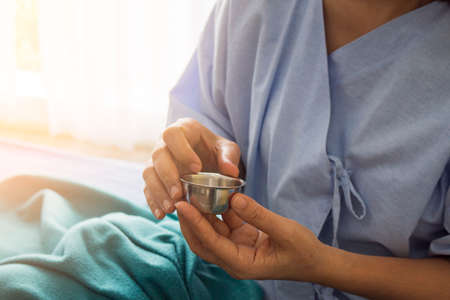 Senior Take Pills Medicine Healthcareの写真素材