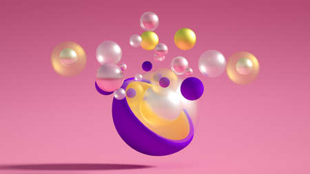 Minimalism geometry background. 3d illustration, 3d rendering.