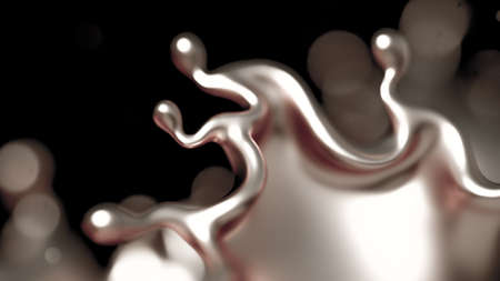Elegant, luxury splash of gold liquid. 3d illustration, 3d rendering.の写真素材