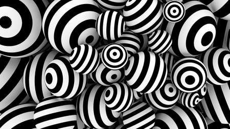 White abstract background with balls and black lines. 3d illustration, 3d rendering.の写真素材