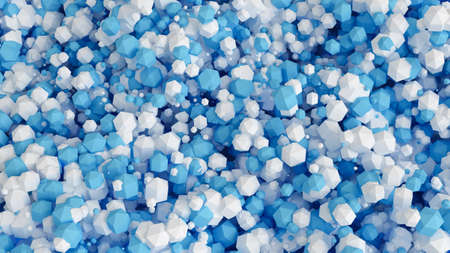 Geometric particle multicolor background. 3d illustration, 3d rendering.