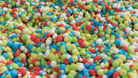 Geometric particle multicolor background. 3d illustration, 3d rendering.