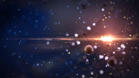Fantastic, abstract, black, space background 3d illustration 3d renderingの写真素材