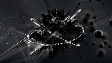 Fantastic, abstract, black, space background3d rendering 3d illustration