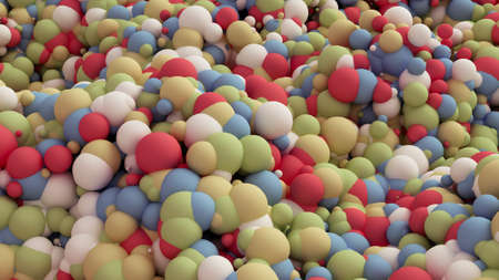 Geometric particle multicolor background. 3d rendering, 3d illustration.