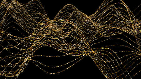 Beautiful black background with golden glitter. 3d rendering, 3d illustration.