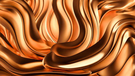 Luxury background with gold drapery fabric. 3d rendering, 3d illustration.