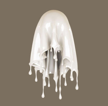 A splash of milk.  3d rendering, 3d illustration.の写真素材