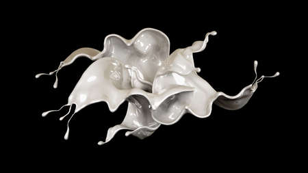 A splash of milk. 3d rendering, 3d illustration.