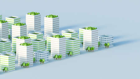Model of the city with residential buildings. 3d rendering, 3d illustration.の写真素材