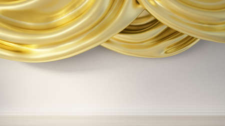 Interior with drapery and curtain. 3d rendering, 3d illustration.の写真素材