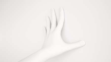 White background 3d hand gesture. 3d rendering, 3d illustration.の写真素材