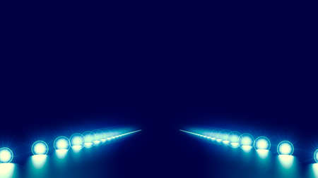 Abstract background with glow and road.  3d rendering, 3d illustration.