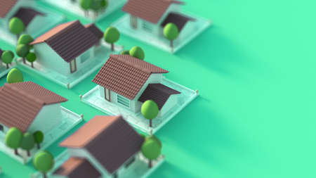 Cottage village. 3d rendering 3d illustrationの写真素材