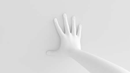 White background 3d hand gesture. 3d rendering, 3d illustration.