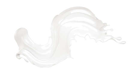 Splash of thick white liquid. 3d rendering, 3d illustration.の写真素材