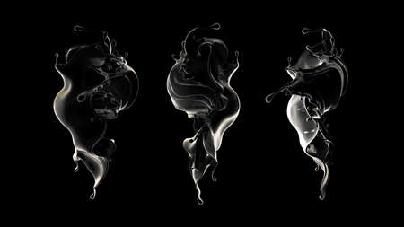 Black background with splash of liquid. 3d rendering, 3d illustration.