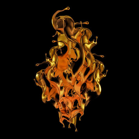 Mysterious, mystical, luxury splash of gold. 3d illustration 3d renderingの写真素材