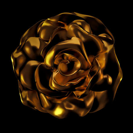 Beautiful element, gold, rose, stucco, ornament frame 3d rendering 3d illustrationの写真素材
