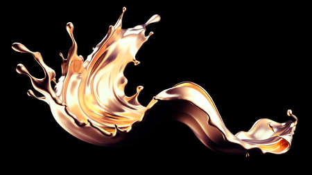 Mysterious, mystical, luxury splash of gold. 3d rendering 3d illustration