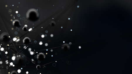 Fantastic abstract black space background. 3d illustration, 3d rendering.