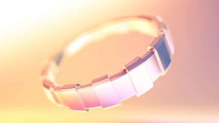 Silver bracelet, beads, jewelry 3d rendering 3d illustrationの写真素材