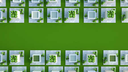 Model of the city with residential buildings. 3d rendering, 3d illustration..の写真素材