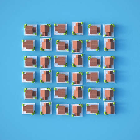 Cottage village. 3d rendering 3d illustrationの写真素材