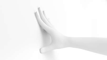 White background 3d hand gesture. 3d rendering, 3d illustration.の写真素材
