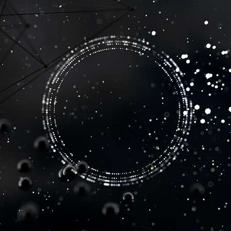 Fantastic abstract black space background. 3d illustration, 3d rendering.