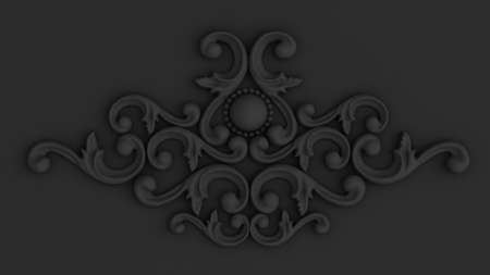 Luxury gypsum decoration element, wall concept stucco, interior architecture pattern. 3d rendering, 3d illustration.の写真素材