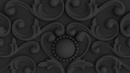Luxury gypsum decoration element, wall concept stucco, interior architecture pattern. 3d rendering,...