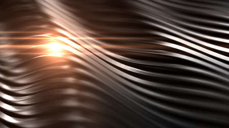 Stylish black background with lens flare. 3d rendering, 3d illustration.の写真素材