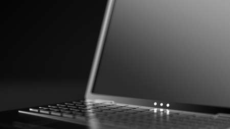 Stylish, modern, thin laptop 3d rendering 3d illustration