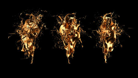 Mysterious, mystical, luxury splash of gold. 3d illustration 3d rendering