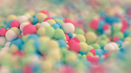 Geometric particle multicolor background. 3d rendering, 3d illustration.の写真素材