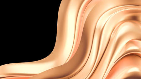 Luxury background with gold drapery fabric. 3d rendering, 3d illustration.