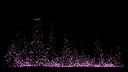 Beautiful black background with a purple glitter. 3d rendering, 3d illustration.