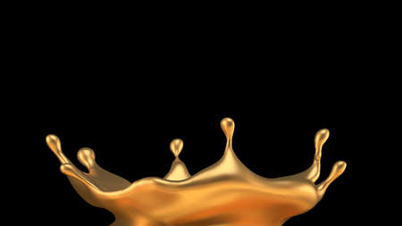Mysterious, beautiful, luxury gold splash. 3d rendering 3d illustration.の写真素材