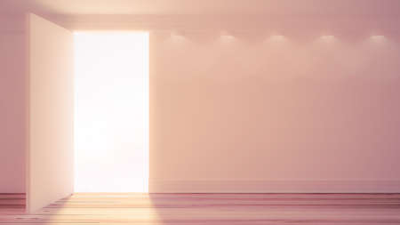 White interior door. 3d rendering 3d illustration.の写真素材