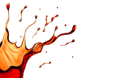 Isolated splash of cola, 3d rendering 3d illustration.の写真素材