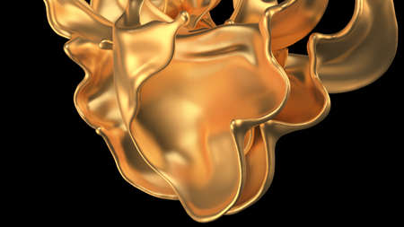 Mysterious, beautiful, luxury gold splash. 3d rendering 3d illustration.
