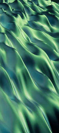 Luxury green drapery fabric background. 33d rendering 3d illustration.の写真素材